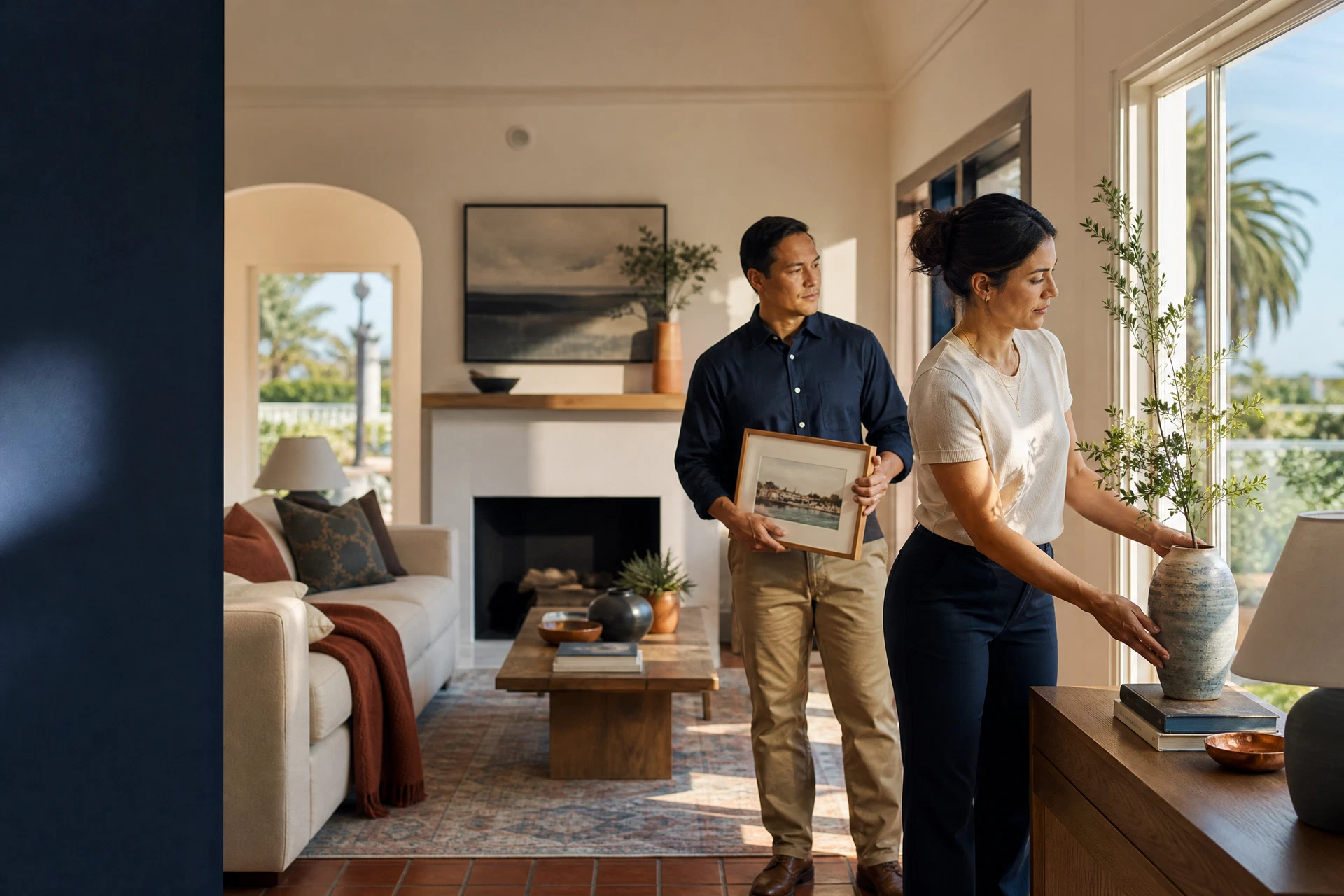 Educator homeowner and advisor preparing a welcoming home for sale